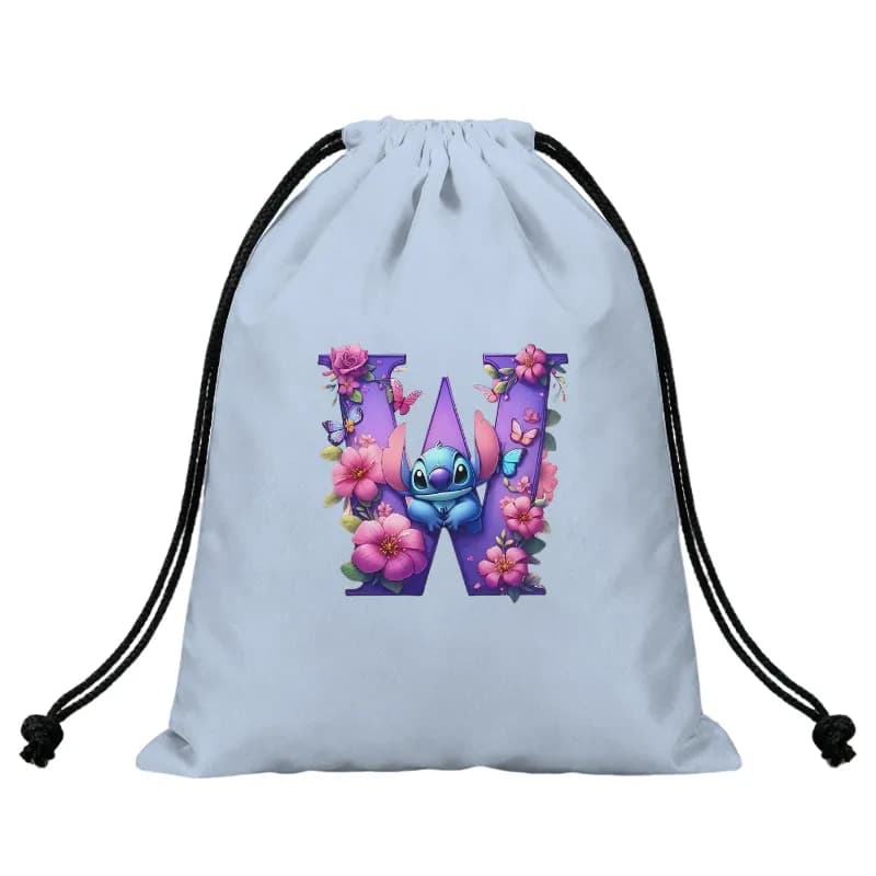Cartoon Stich A-Z Alphabet Flo - đánh giá và giá Drawstring Gym Bag