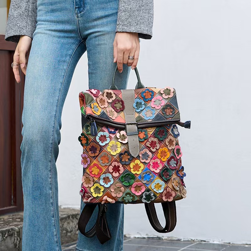 Vintage Women Genuine Leather  - đánh giá và giá Leather Backpack Vintage