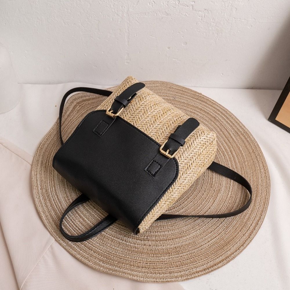 Trend PU Leather Straw Backpac - đánh giá và giá Leather Backpack Vintage