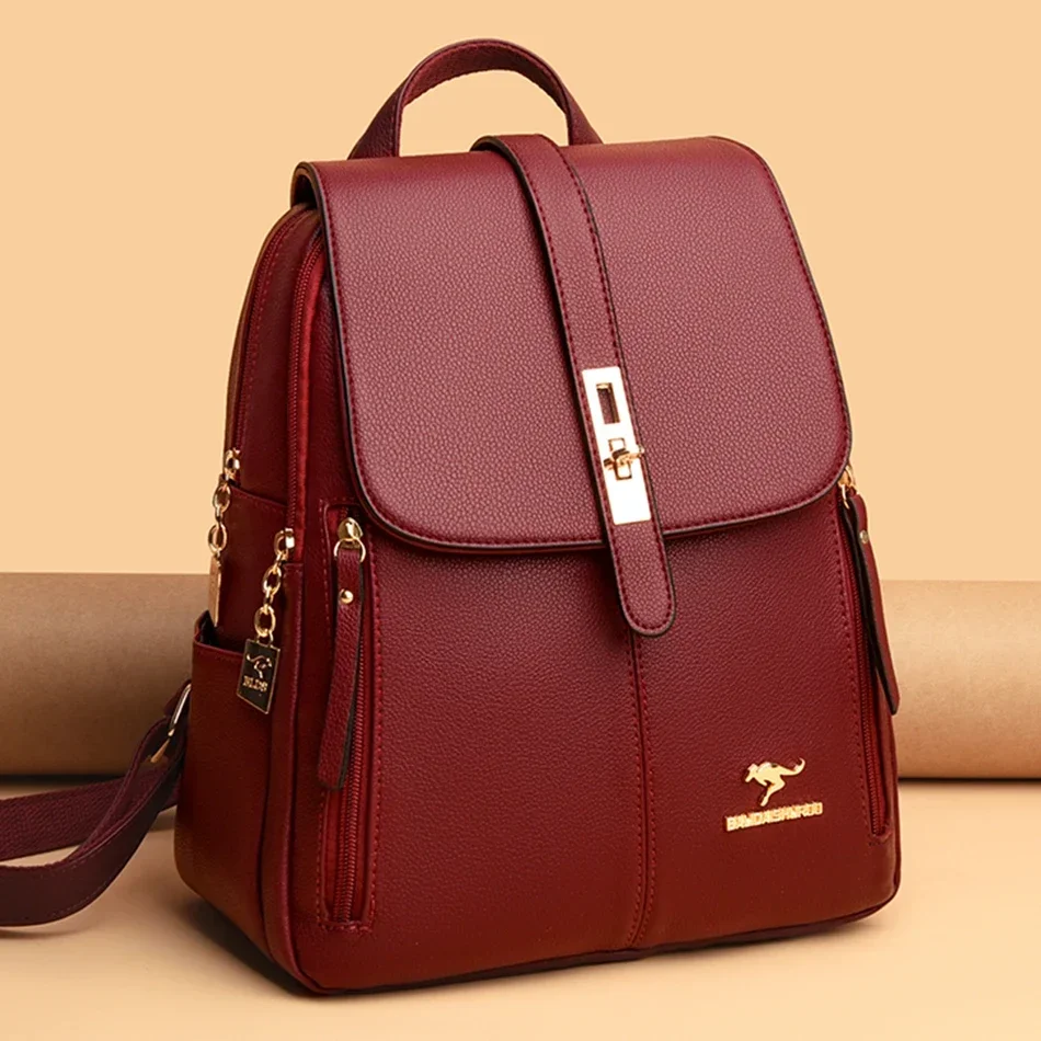Women Leather Large Capacity B - đánh giá và giá Leather Backpack Vintage