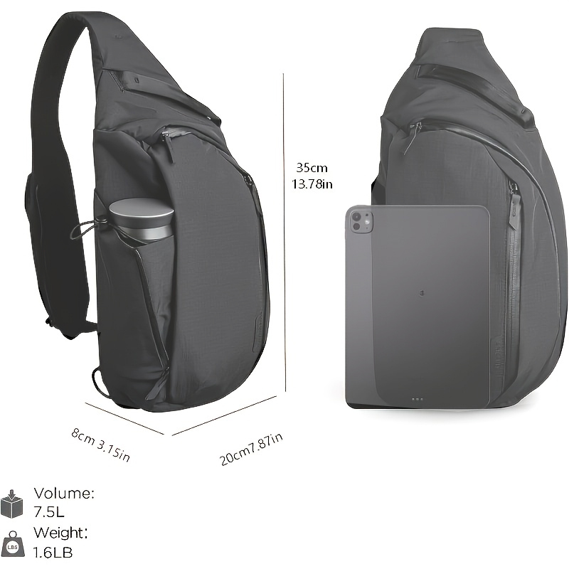 Right Shoulder Chest Bag 7.5L  - đánh giá và giá Sling Backpack Shoulder